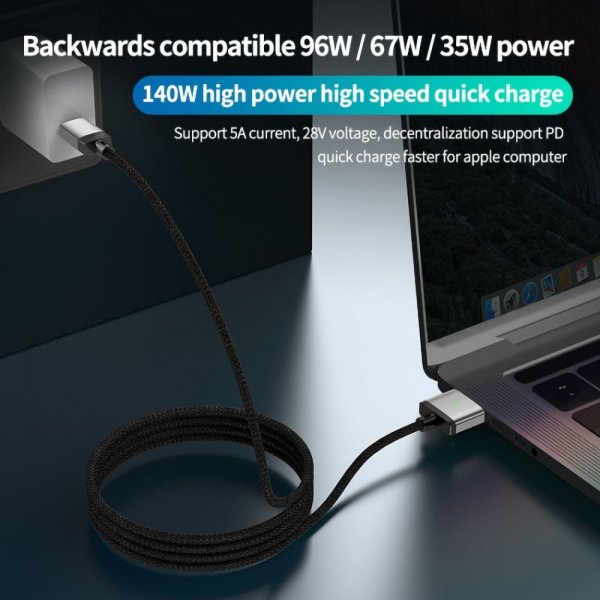 Kaapeli 2 m 140 W USB-C–MagSafe 3, harmaa