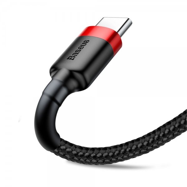 Baseus Cafule -kaapeli USB-A/USB-C 3m Punainen Musta