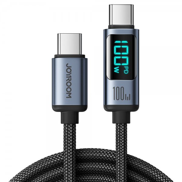Joyroom Kabel Digital Display Pikalatauskaapeli USB-C–USB-C 100W 1.2m