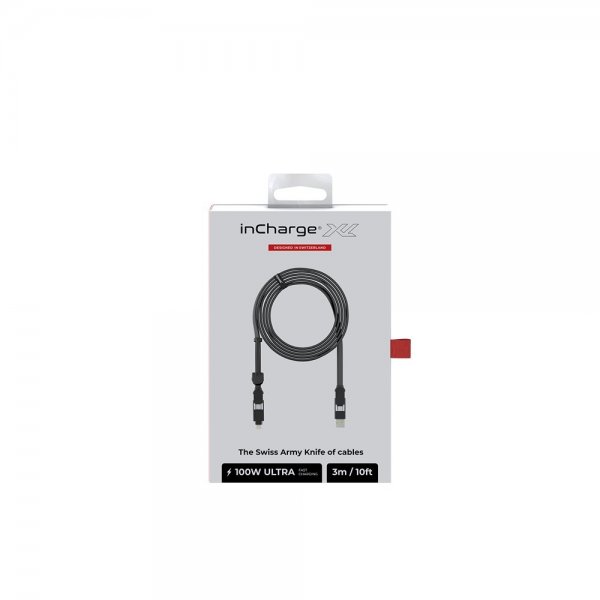 Rolling Square inCharge XL 100W 3m 6in1 -kaapeli, Urban Black
