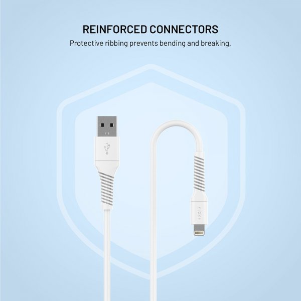 Fixed Kabel Liquid Silicone USB-A/Lightning 1,2 m Valkoinen