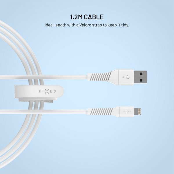 Fixed Kabel Liquid Silicone USB-A/Lightning 1,2 m Valkoinen