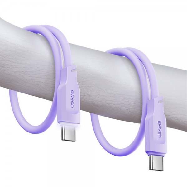 USAMS Lithe Series USB-C/USB-C -kaapeli, 1,2 m, violetti