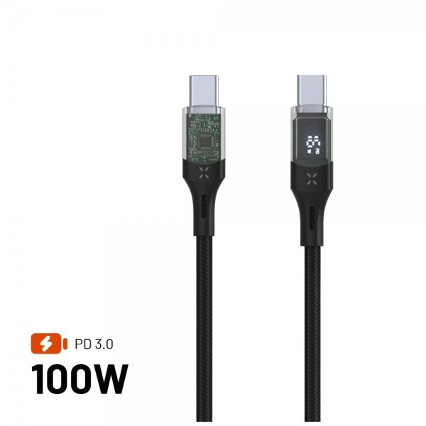 Kiinteä kaapeli näytöllä USB-C/USB-C 100W 1.2m
