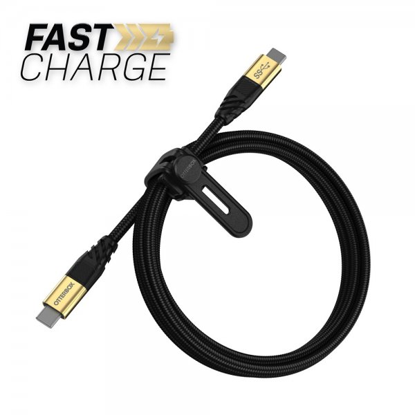 Otterbox Kaapeli Premium USB-C–USB-C 3.2 Gen 1 -kaapeli 1,8 m 100W Musta hohto
