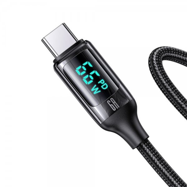 USAMS-kaapeli U78 Display USB-A/USB-C 1,2 m Musta
