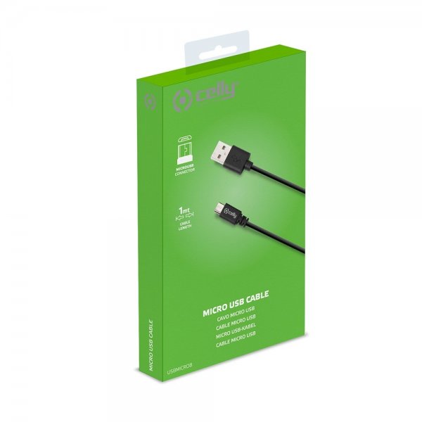 Celly USB-A–Micro-USB-kaapeli 1 m, musta