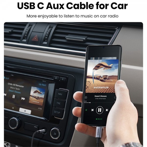 Ugreen USB-C–3,5 mm AUX -kaapeli 1 m