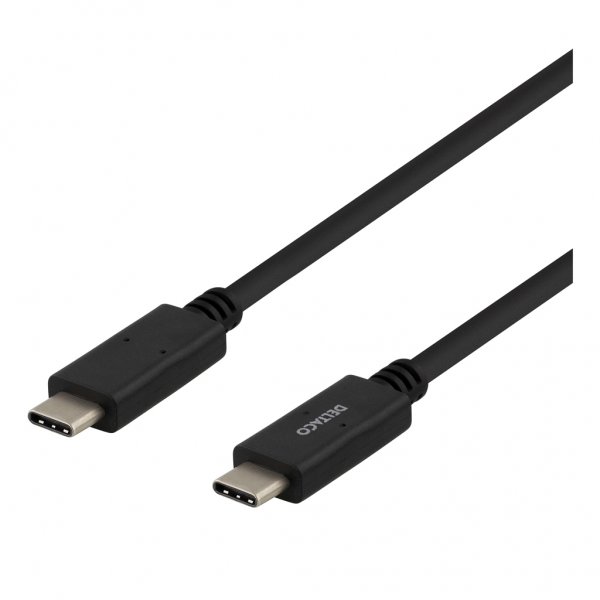 Deltaco USB-C–USB-C-kaapeli 1 metri Musta