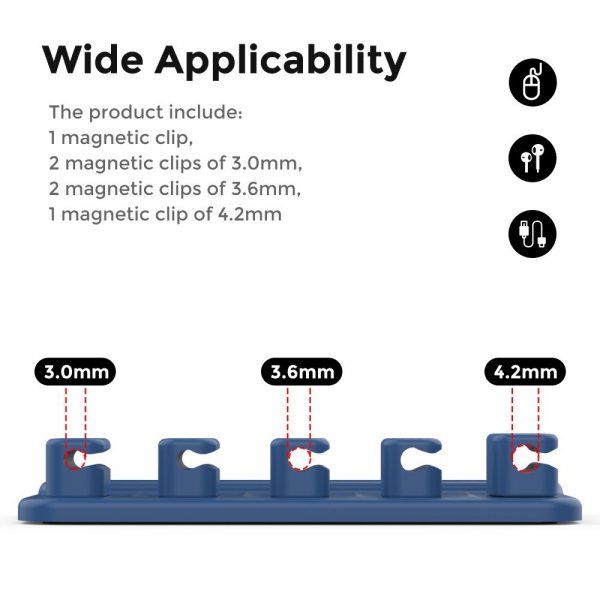 Ahastyle Kaapelipidike WG104 Magneettinen Sininen