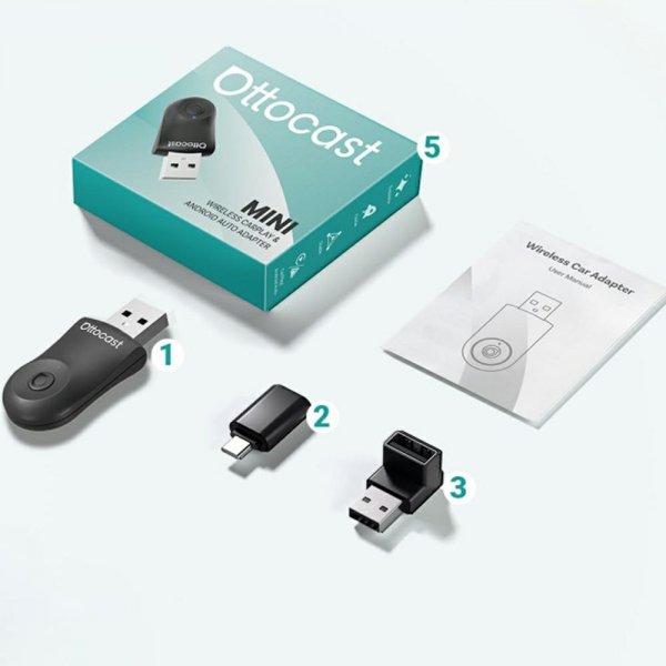 Ottocast Mini Langaton Apple CarPlay/Android Auto -sovitin