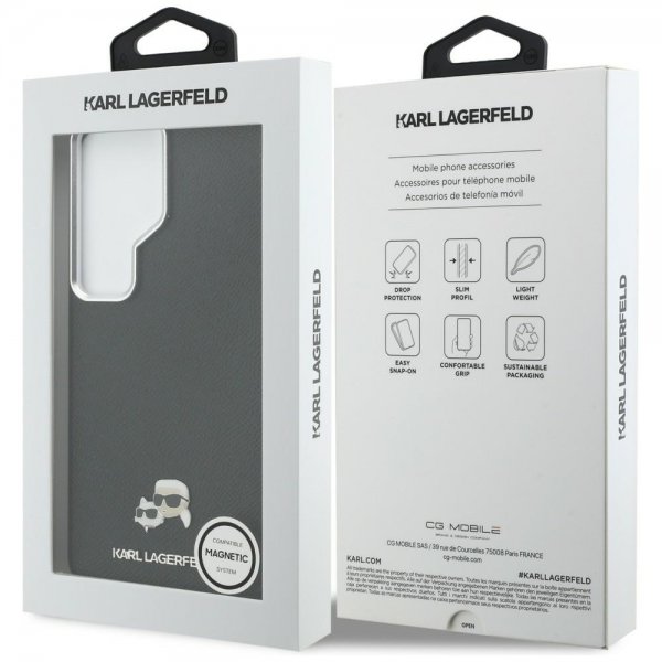 Karl Lagerfeld Samsung Galaxy S26 Ultra Saffiano MagSafe -kuori, musta