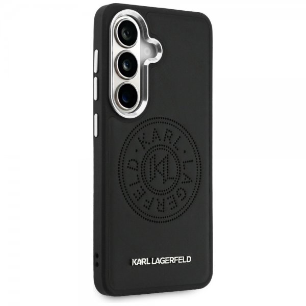 Karl Lagerfeld Samsung Galaxy S26 Kuori Perforoitu Logo MagSafe Musta