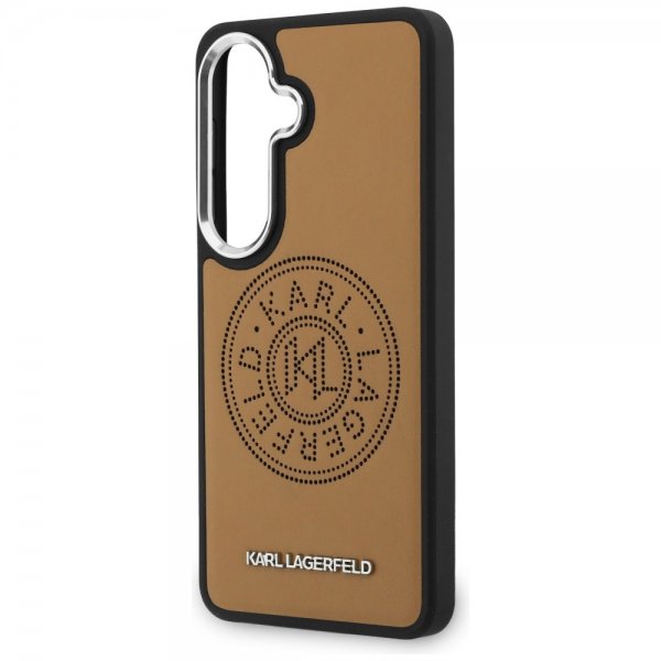 Karl Lagerfeld Samsung Galaxy S26 -kuori, rei'itetty logo, MagSafe, ruskea