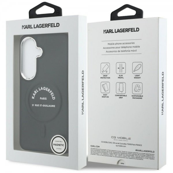 Karl Lagerfeld Samsung Galaxy S26 Kuori Kohokuvioitu MagSafe RSG Musta