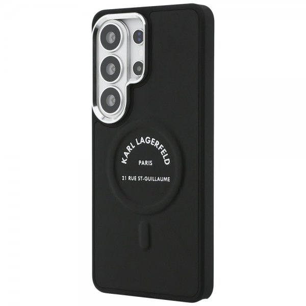 Karl Lagerfeld Samsung Galaxy S26 Ultra -kuori, kohokuvioitu MagSafe RSG musta
