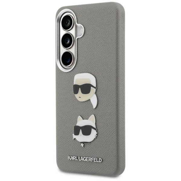 Karl Lagerfeld Samsung Galaxy S26 Saffiano Karl & Choupette -suojakuori, hopea