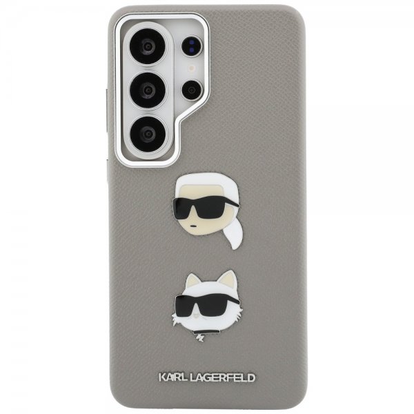 Karl Lagerfeld Samsung Galaxy S26 Ultra Saffiano Karl & Choupette Silver -suojakuori