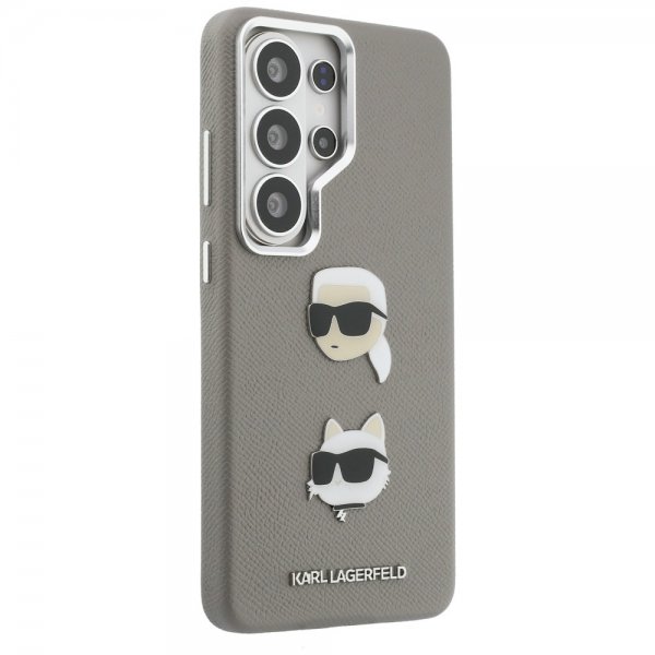 Karl Lagerfeld Samsung Galaxy S26 Ultra Saffiano Karl & Choupette Silver -suojakuori