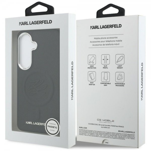 Karl Lagerfeld Samsung Galaxy S26 Kuori Kohokuvioitu MagSafe Musta