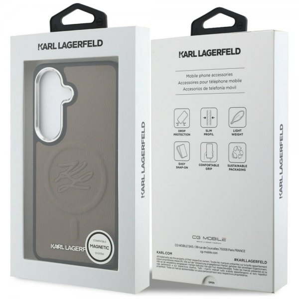 Karl Lagerfeld Samsung Galaxy S26 Plus Kuori Embossed MagSafe Ruskea