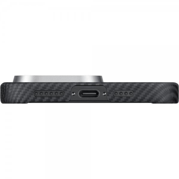 Pitaka iPhone 16 Pro Kuori Ultra-Slim Case MagSafe Musta/Harmaa Twill