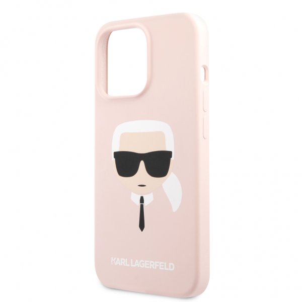 Karl Lagerfeld iPhone 13 Pro Max Suojakuori Liquid Silicone Vaaleanpunainen