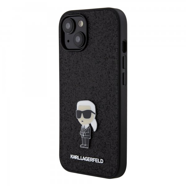 Karl Lagerfeld iPhone 15 Kuoret Fixed Glitter Musta
