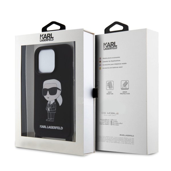 Karl Lagerfeld iPhone 15 -kuori Ikonik Crossbody Musta