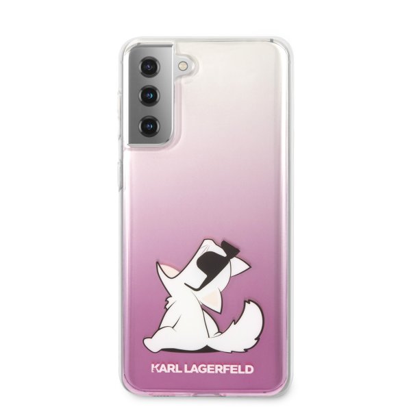 Karl Lagerfeld Samsung Galaxy S21 Plus -suojakuori Choupette Transparent Pink