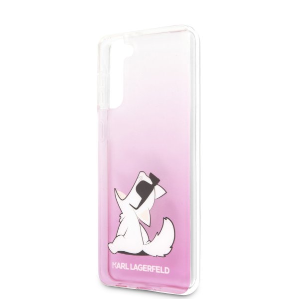 Karl Lagerfeld Samsung Galaxy S21 Plus -suojakuori Choupette Transparent Pink
