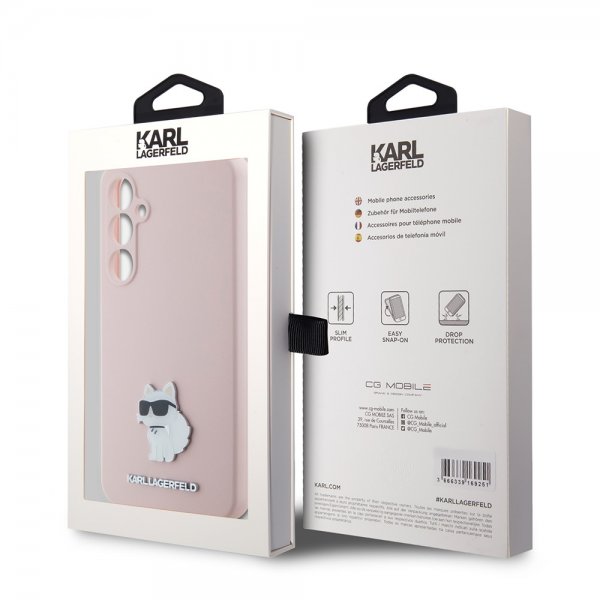 Karl Lagerfeld Samsung Galaxy S23 FE Liquid Silicone Choupette -kuori, pinkki