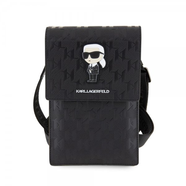 Karl Lagerfeld Wallet Phone Pouch Monogram Ikonik Musta
