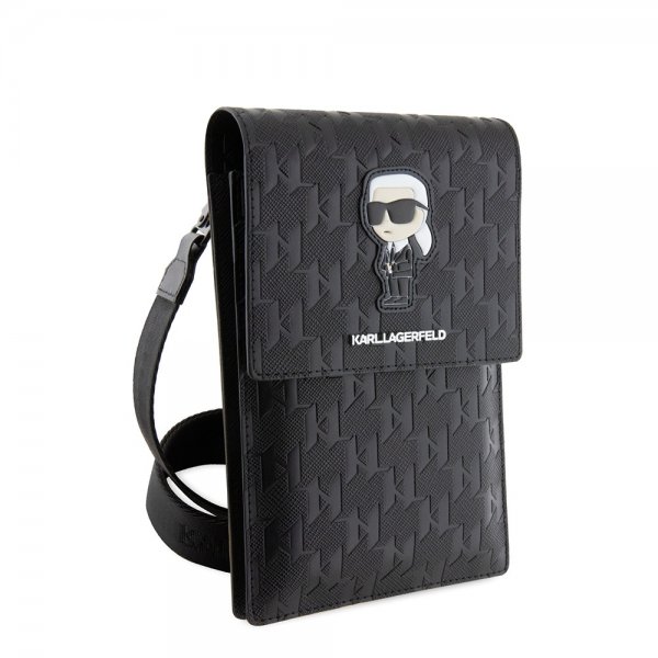 Karl Lagerfeld Wallet Phone Pouch Monogram Ikonik Musta