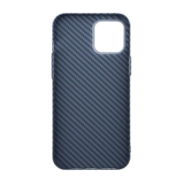 iPhone 12 Pro Max Kuori Hiilikuitukuvio Sininen