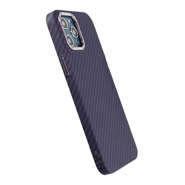 iPhone 12 Pro Max Kuori Hiilikuitukuvioitu Liila