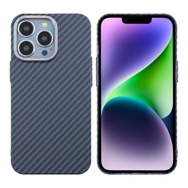 iPhone 13 Pro Kuoret Hiilikuitukuvio Sininen