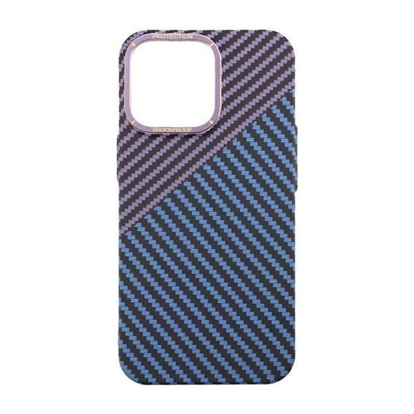 iPhone 13 Pro Kuoret Hiilikuitukuvio Sininen Purppura