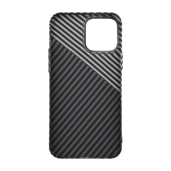 iPhone 13 Pro Max Suojakuori Hiilikuitukuvio Musta Valkoinen