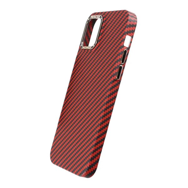 iPhone 13 Kuori Hiilikuitukuvio Punainen