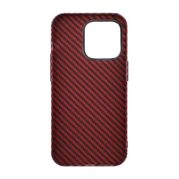iPhone 14 Pro Kuoret Hiilikuitukuvio Punainen