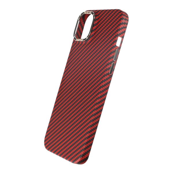iPhone 14 Pro Kuoret Hiilikuitukuvio Punainen