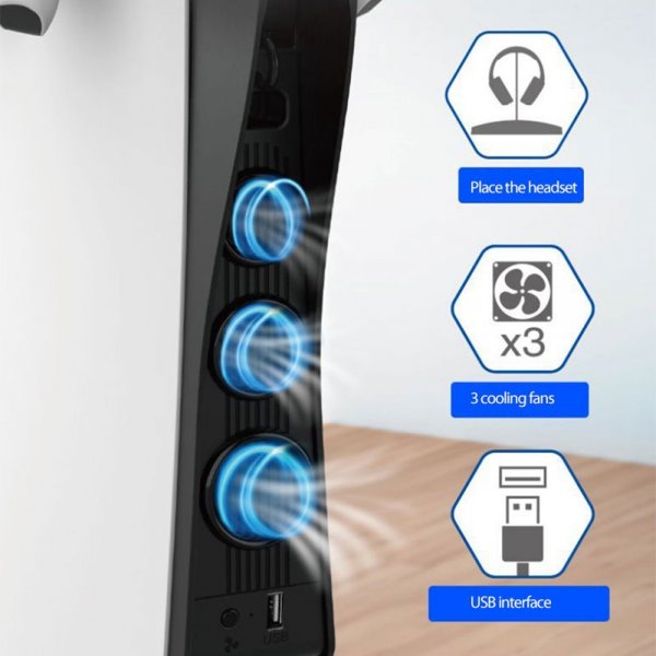 Ipega päälle asennettava ohjainlaturi sisäänrakennetulla tuulettimella PlayStation 5:lle