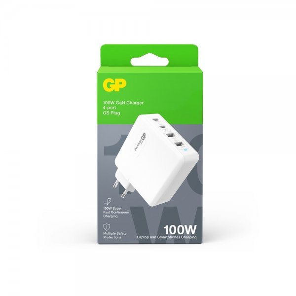 GP-laturi 100W GaN 2xUSB-C + 2xUSB-A