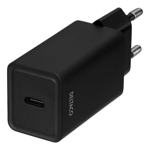 Deltaco Laturi 18W USB-C PD Musta