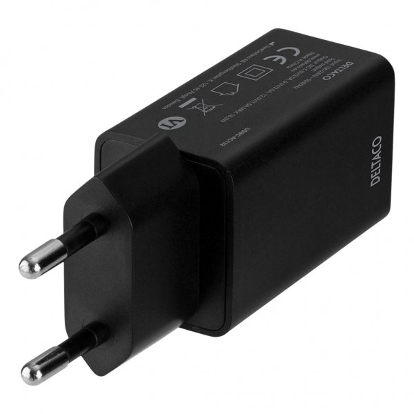 Deltaco Laturi 18W USB-C PD Musta