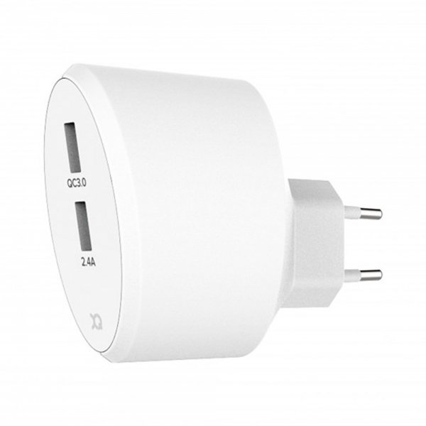 Xqisit Laturi 5.4A 2 x USB-A QC 3.0 30W Valkoinen