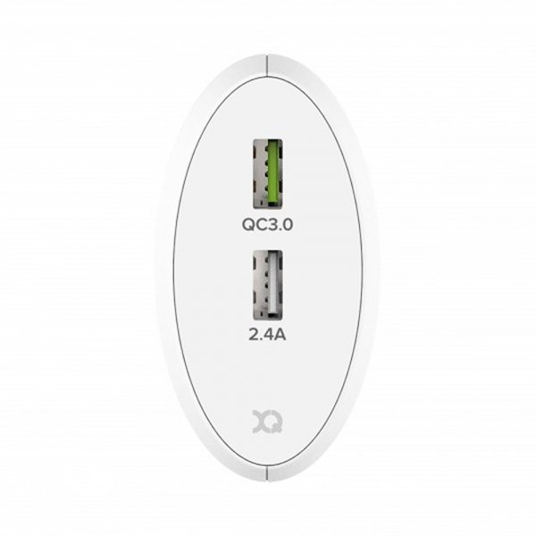 Xqisit Laturi 5.4A 2 x USB-A QC 3.0 30W Valkoinen