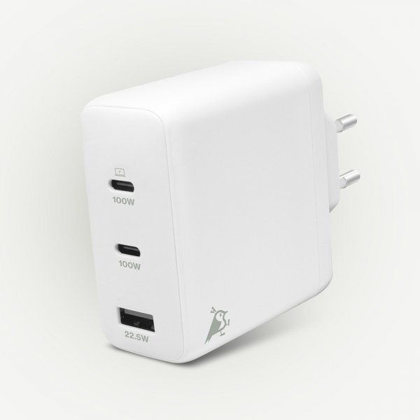 Aqiila Laddare Chargebird W120 GaN 120W Valkoinen