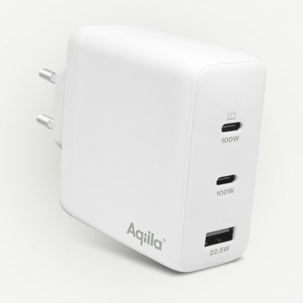 Aqiila Laddare Chargebird W120 GaN 120W Valkoinen